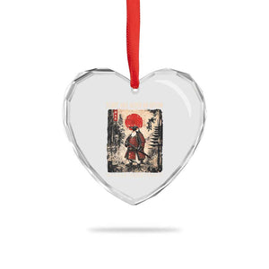 Flight was Never an Option Samurai Penguin Japanese Heart Crystal Glass Ornament Vintage Graphic Ukiyo-e Art Funny TS14 Print Your Wear