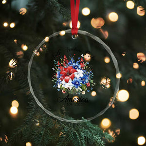 Floral 250th Anniversary Crystal Glass Ornament Faith Freedom Pride 4th of July 1776 2026 TS11 Print Your Wear
