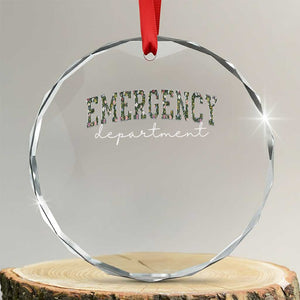 Floral Emergency Department Crystal Glass Ornament ER Nurse Gift TS10 Transparent Glass 3'' Circle Print Your Wear