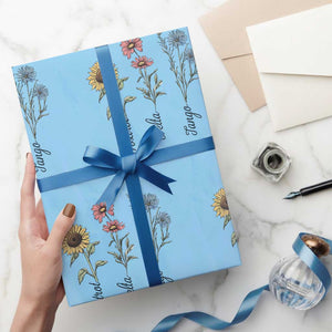 Floral FDT Foxtrot Delta Tango Wrapping Paper Roll Funny Offensive Retro TS02 Light Blue Print Your Wear