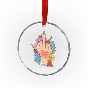 Floral Middle Finger F Ice Crystal Glass Ornament TS02 Print Your Wear