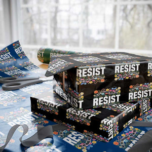 Floral Resist Wrapping Paper Roll Not My President Not My Voice Not My Values Not My Beliefs TS02 Black Print Your Wear