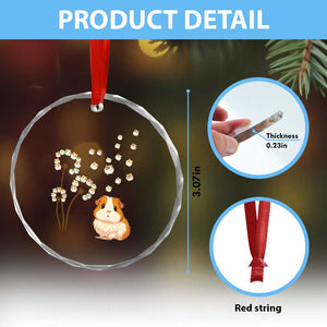 Flower Guinea Pig Dandelion Crystal Glass Ornament Funny Cavy Lover Gift TS12 Print Your Wear
