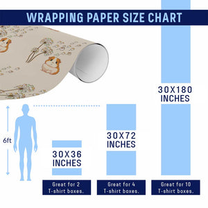 Flower Guinea Pig Dandelion Wrapping Paper Roll Funny Cavy Lover Gift TS12 Print Your Wear