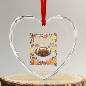 Football And Fall Yall Heart Crystal Glass Ornament Fall Season American Football TS11 Transparent Glass 3'' Heart Print Your Wear