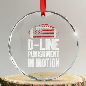 Football Defensive Lineman Crystal Glass Ornament D Line Punishment In Motion American Flag TS10 Transparent Glass 3'' Circle Print Your Wear
