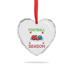 Football Is My Favorite Season Heart Crystal Glass Ornament Christmas Holiday Sports Gift TS12 Print Your Wear