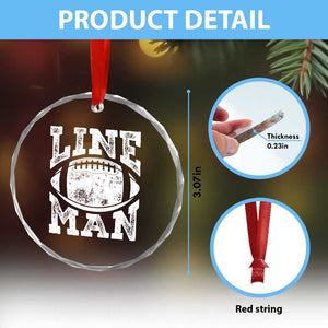 Football Linemen Crystal Glass Ornament Vintage Offensive Lineman TS10 Print Your Wear