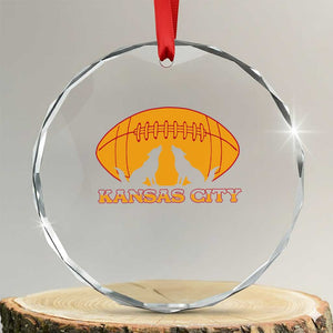 Football Lover Gift Crystal Glass Ornament Midwest Wolf Spirit TS12 Transparent Glass 3'' Circle Print Your Wear