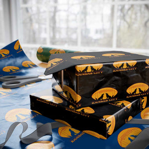 Football Lover Gift Wrapping Paper Roll Midwest Wolf Spirit TS12 Black Print Your Wear