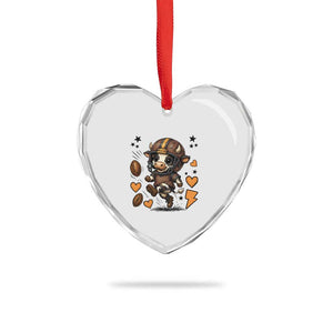 Football Lover Heart Crystal Glass Ornament Cute Dairy Cow Playing Football TS12 Print Your Wear