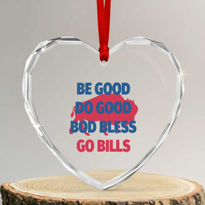 Football Lovers Heart Crystal Glass Ornament Game Day Be Good Do Good God Bless Go BFB TS10 Transparent Glass 3'' Heart Print Your Wear