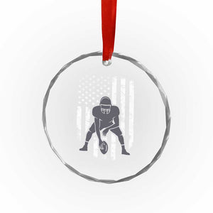 Football Player American Flag Crystal Glass Ornament Cool Distressed Vintage Patriotic TS10 Print Your Wear