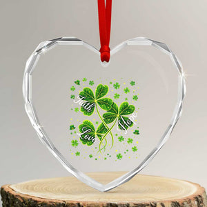Four Leaf Clover Christian Heart Crystal Glass Ornament Irish Lucky Shamrock Faith Hope Love Religious TS10 Transparent Glass 3'' Heart Print Your Wear