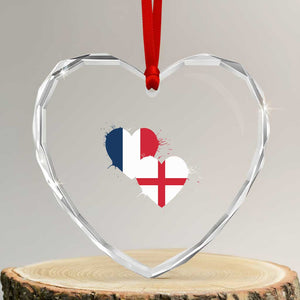 France England Flag Hearts Splatter Graphic Heart Crystal Glass Ornament Anglo English French Heritage Love Unity TS02 Transparent Glass 3'' Heart Print Your Wear