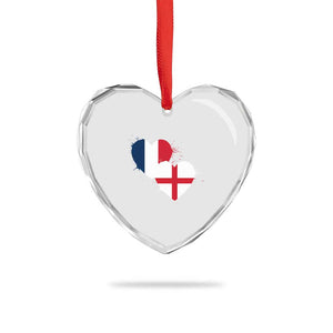 France England Flag Hearts Splatter Graphic Heart Crystal Glass Ornament Anglo English French Heritage Love Unity TS02 Print Your Wear