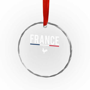 France Gallic Rooster Sports Throwback Design Vintage French Flag Crystal Glass Ornament