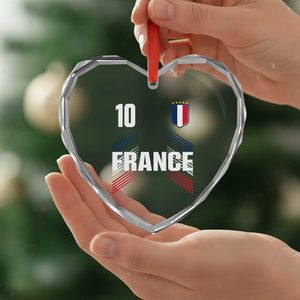 France Soccer Sports Graphic Number 10 Jersey Style Heart Crystal Glass Ornament Proud French Football Fans Game Day Pride TS02 Print Your Wear