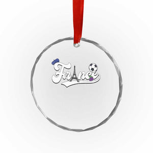 France Soccer Supporter Crystal Glass Ornament Game Day French Football Gift