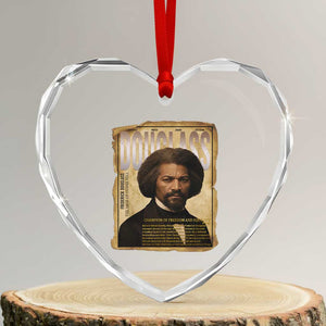 Frederick Douglass Historical Newspaper Heart Crystal Glass Ornament The Sage Of Cedar Hill TS12 Transparent Glass 3'' Heart Print Your Wear