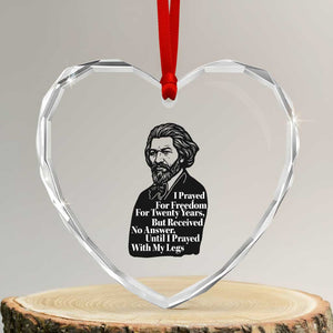Frederick Douglass Inspirational Quote Heart Crystal Glass Ornament Black History Month TS14 Transparent Glass 3'' Heart Print Your Wear