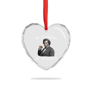 Frederick Douglass Quote Heart Crystal Glass Ornament No Struggle No Progress TS12 Print Your Wear