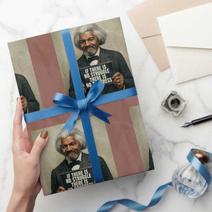 Frederick Douglass Quote Wrapping Paper Roll If There Is No Struggle There Is No Progress TS12 Mocha Print Your Wear