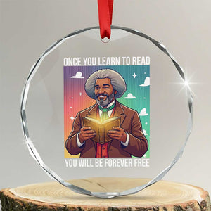 Frederick Douglass Reading And Freedom Crystal Glass Ornament African American Heritage TS12 Transparent Glass 3'' Circle Print Your Wear
