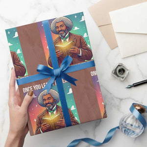 Frederick Douglass Reading And Freedom Wrapping Paper Roll African American Heritage TS12 Mocha Print Your Wear