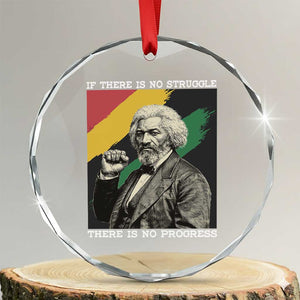 Frederick Douglass Struggle And Progress Crystal Glass Ornament Inspirational Black History TS12 Transparent Glass 3'' Circle Print Your Wear
