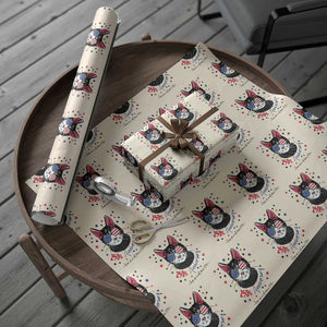 Free As A Cat Since 1776 Funny Patriotic Wrapping Paper Roll Cool American Flag Sunglasses Cat 250th Anniversary Semiquincentennial