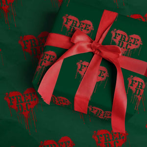 Free DC Graffiti Dripping Heart Graphic Wrapping Paper Roll Washington DC Pride Political Satire TS02 Green Print Your Wear