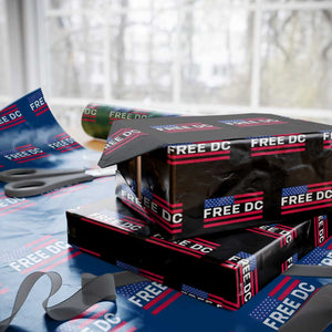 Free DC Patriotic Wrapping Paper Roll Defend Washington D.C. Statehood American Flag TS02 Black Print Your Wear