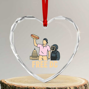 Free DC Sandwich Guy Heart Crystal Glass Ornament Washington DC Pride Political Satire TS02 Transparent Glass 3'' Heart Print Your Wear