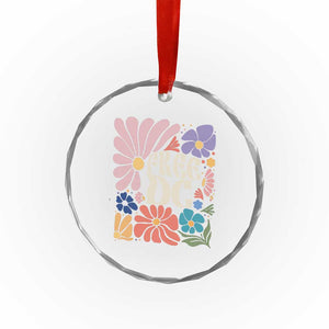 Free DC Subtle Groovy Floral Crystal Glass Ornament Washington D.C. Rights Retro Hippie Style TS02 Print Your Wear