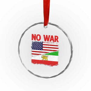 Free Iran Crystal Glass Ornament No War Peace American Iran Unity TS14 Print Your Wear