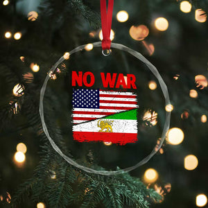 Free Iran Crystal Glass Ornament No War Peace American Iran Unity TS14 Print Your Wear