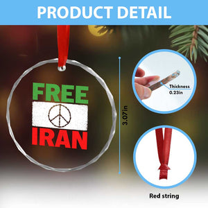 Free Iran Crystal Glass Ornament Stop War Barbed Wire Peace Sign TS11 Print Your Wear