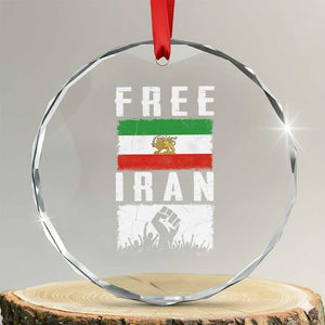 Free Iran Crystal Glass Ornament Support Iranian Freedom TS14 Transparent Glass 3'' Circle Print Your Wear