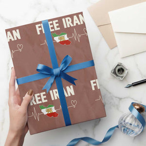 Free Iran Flag Wrapping Paper Roll Support Iranian Freedom TS14 Mocha Print Your Wear