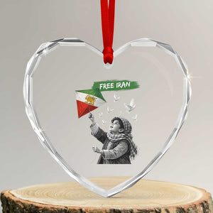 Free Iran Heart Crystal Glass Ornament Lion And Sun Flag Persian Freedom Movement TS10 Transparent Glass 3'' Heart Print Your Wear