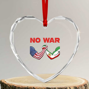 Free Iran Heart Crystal Glass Ornament No War Support Iranian Freedom TS14 Transparent Glass 3'' Heart Print Your Wear