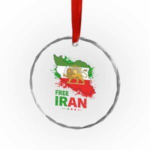 Free Iran Lion And Sun Map Graphic Crystal Glass Ornament Persian Heritage Freedom Support TS02 Print Your Wear