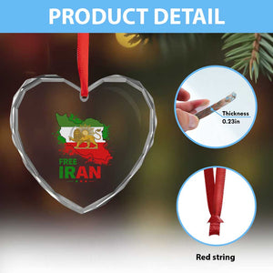 Free Iran Lion And Sun Map Graphic Heart Crystal Glass Ornament Persian Heritage Freedom Support TS02 Print Your Wear