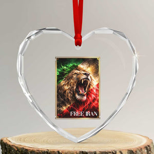 Free Iran Lion Heart Crystal Glass Ornament Freedom Resistance Solidarity Movement Gift TS12 Transparent Glass 3'' Heart Print Your Wear