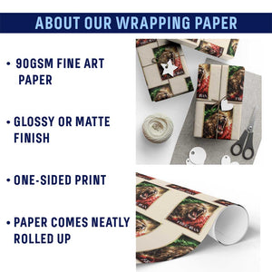 Free Iran Lion Wrapping Paper Roll Freedom Resistance Solidarity Movement Gift TS12 Print Your Wear