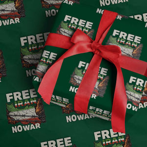 Free Iran No War Protest Graphic Wrapping Paper Roll Barbed Wire Freedom Human Rights Solidarity TS02 Green Print Your Wear