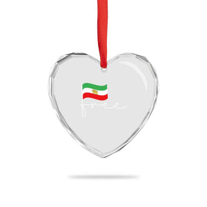 Free Iran Persian Flag Heart Crystal Glass Ornament Iranian Freedom Supporters Revolution TS02 Print Your Wear