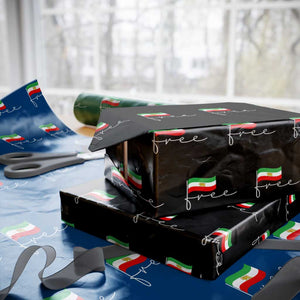 Free Iran Persian Flag Wrapping Paper Roll Iranian Freedom Supporters Revolution TS02 Black Print Your Wear