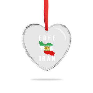 Free Iran Revolution 2026 Heart Crystal Glass Ornament Sun and Lion Flag Iranian Freedom Justice TS02 Print Your Wear